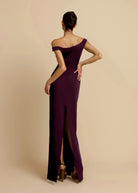ELLERY DRESS PLUM  by Arcina Ori available for hire in Ivanhoe, VIC