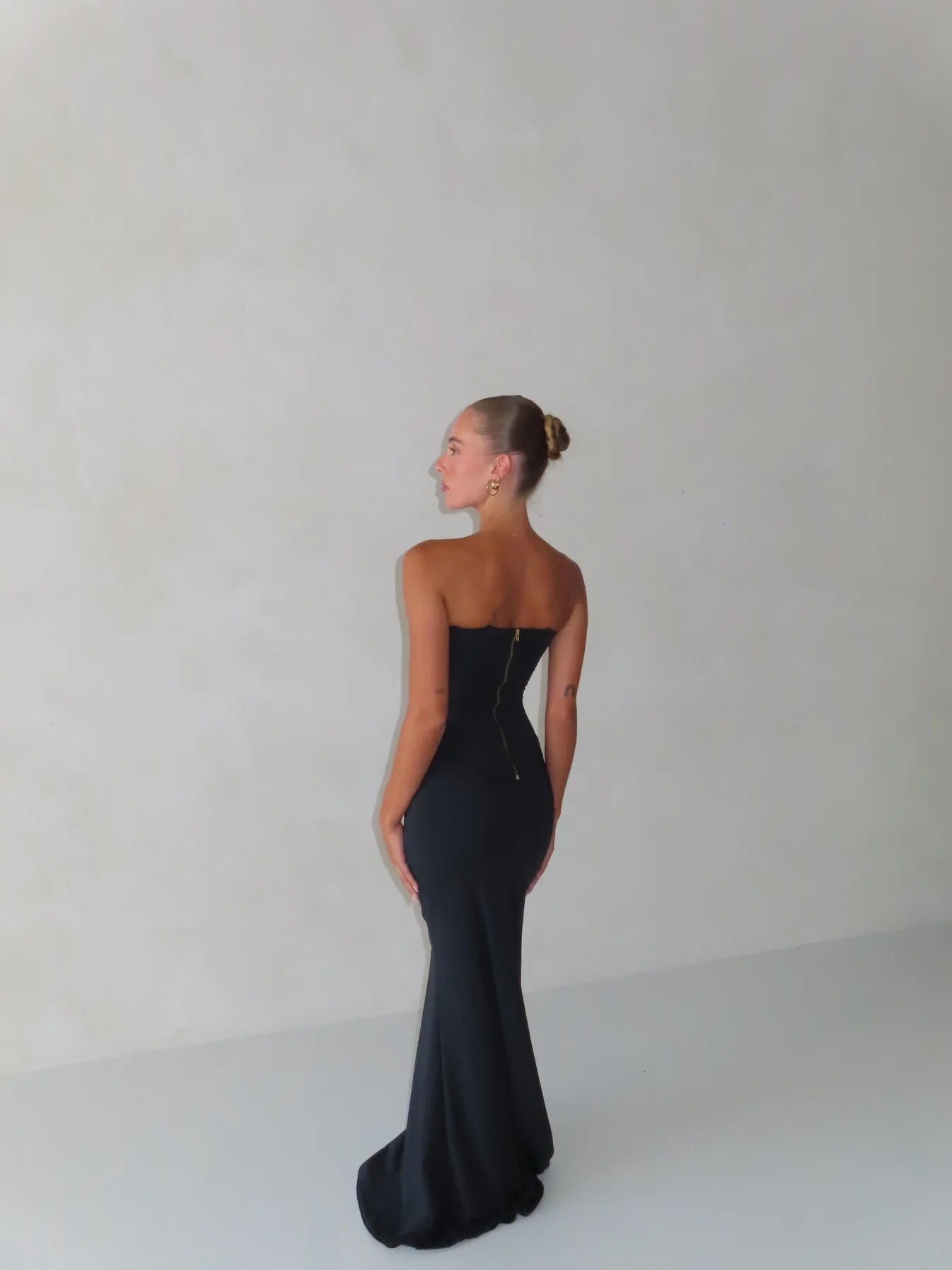 Louie Gown in Black by HNTR the Label available for hire in Gold Coast, QLD