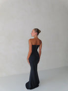 Louie Gown in Black by HNTR the Label available for hire in Gold Coast, QLD