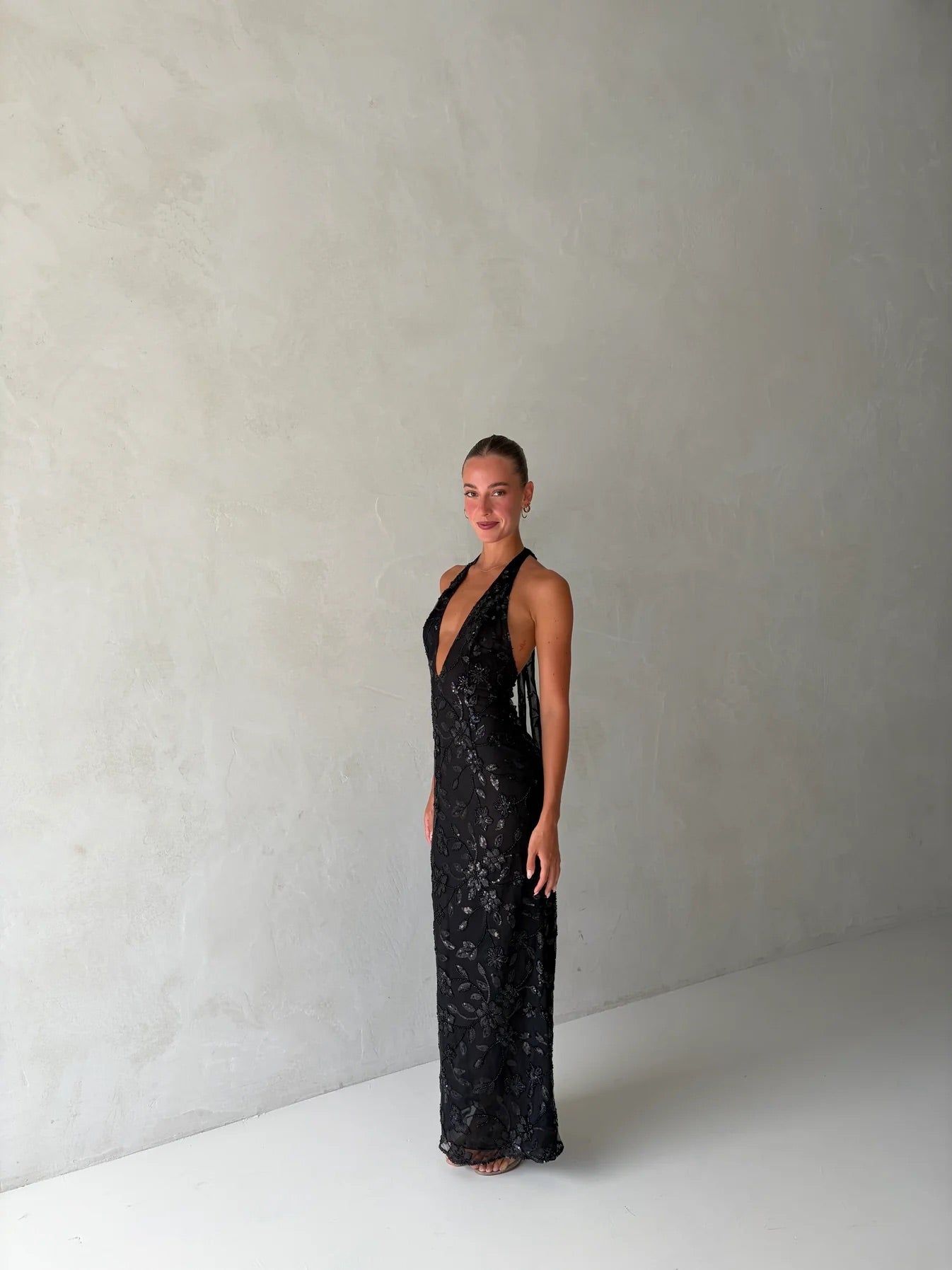 Mila Maxi in Black by CHA Collective available for hire in Gold Coast, QLD