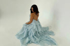 Pandorea Layered Maxi Dress In Blue by Aje available for hire in Gold Coast, QLD