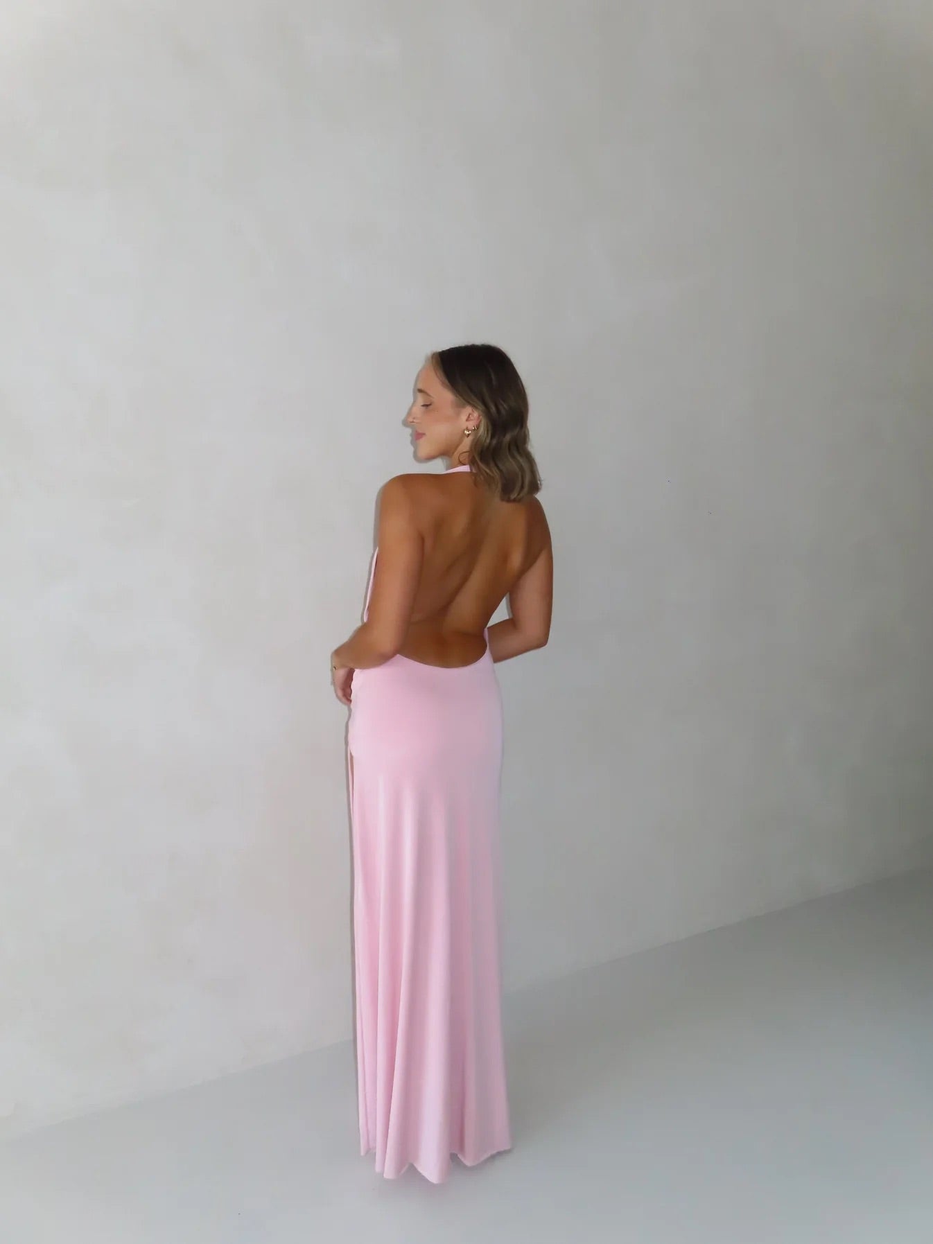Winona Gown in Pink by Natalie Rolt available for hire in Gold Coast, QLD