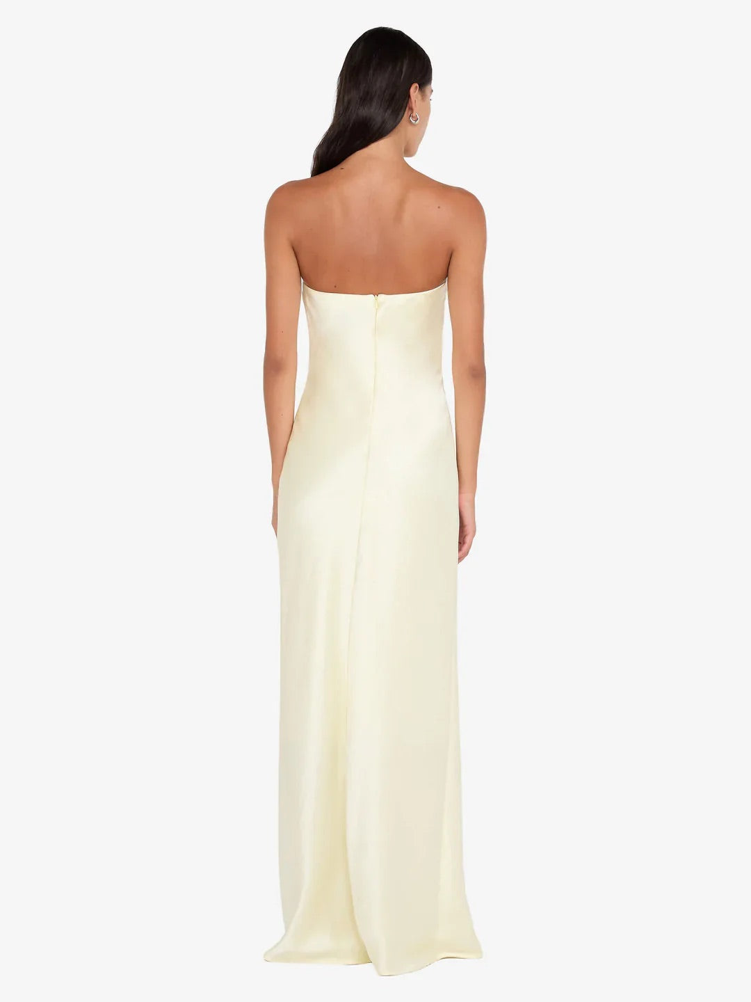 Austen Strapless Maxi in Ice Yellow by Bec & Bridge available for hire in Gold Coast, QLD