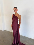 Helena Dress in Plum by Arcina Ori available for hire in Gold Coast, QLD