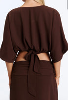 Ivy Mae myla top and Delilah maxi skirt  by Ivy Mae collection  available for hire in Tanilba bay , NSW