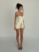 Emi corset mini dress by Malimarea available for hire in Bondi, NSW