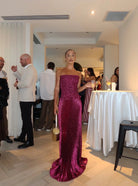 Maya Gown in Sangria Glitter by L'idee available for hire in Gold Coast, QLD
