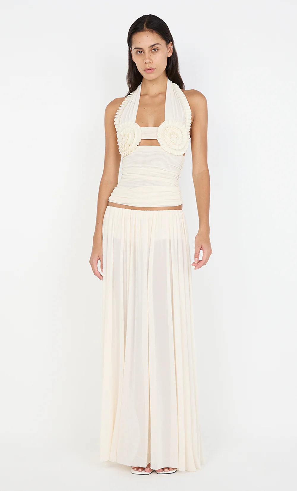 The Dante Spiral Halter Top and Camille Maxi Skirt Set by Bec & Bridge available for hire in Gold Coast, Queensland