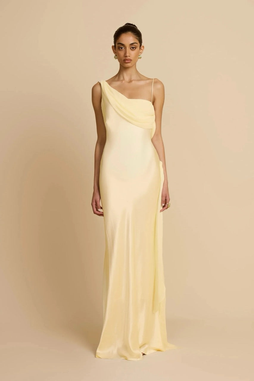 ARCINA ORI HELENA DRESS LEMON SIZE 8 (S), 10 (M) by Arcina Ori available for hire in Ivanhoe, VIC
