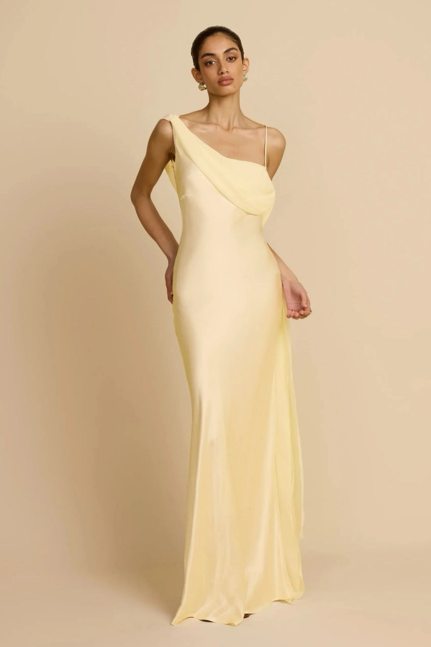 ARCINA ORI HELENA DRESS LEMON SIZE 8 (S), 10 (M) by Arcina Ori available for hire in Ivanhoe, VIC
