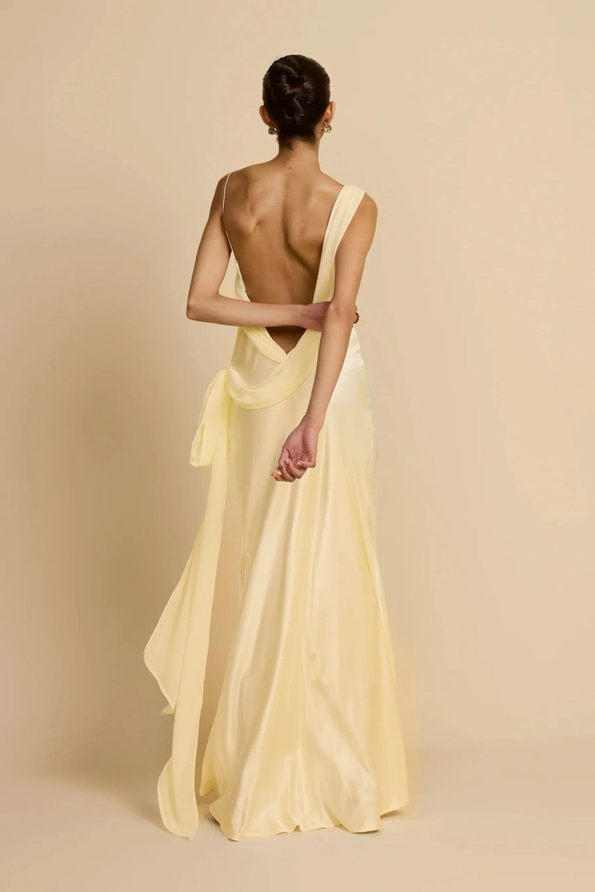 ARCINA ORI HELENA DRESS LEMON SIZE 8 (S), 10 (M) by Arcina Ori available for hire in Ivanhoe, VIC