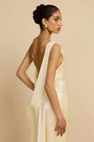 ARCINA ORI HELENA DRESS LEMON SIZE 8 (S), 10 (M) by Arcina Ori available for hire in Ivanhoe, VIC