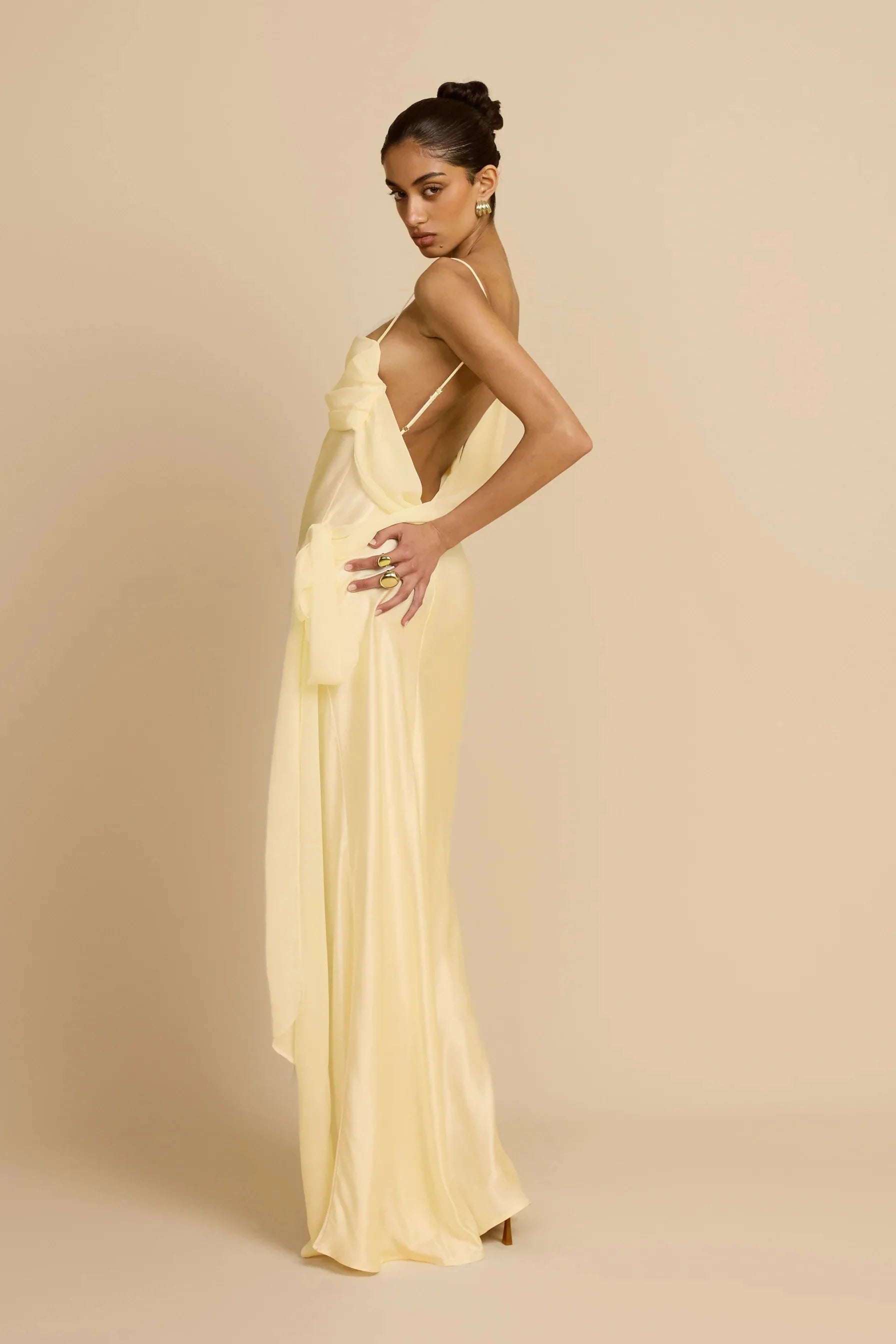 ARCINA ORI HELENA DRESS LEMON SIZE 8 (S), 10 (M) by Arcina Ori available for hire in Ivanhoe, VIC