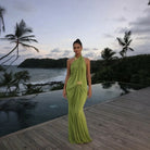 Debut maxi in green  by Abyss available for hire in Australia
