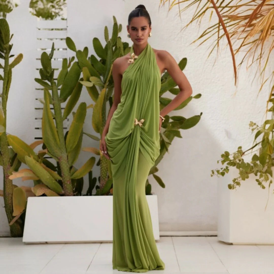 Debut maxi in green  by Abyss available for hire in Australia