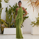 Debut maxi in green  by Abyss available for hire in Australia