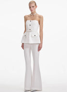 White Stretch Crepe Jumpsuit  by Self Portrait available for hire in Mermaid Beach, QLD