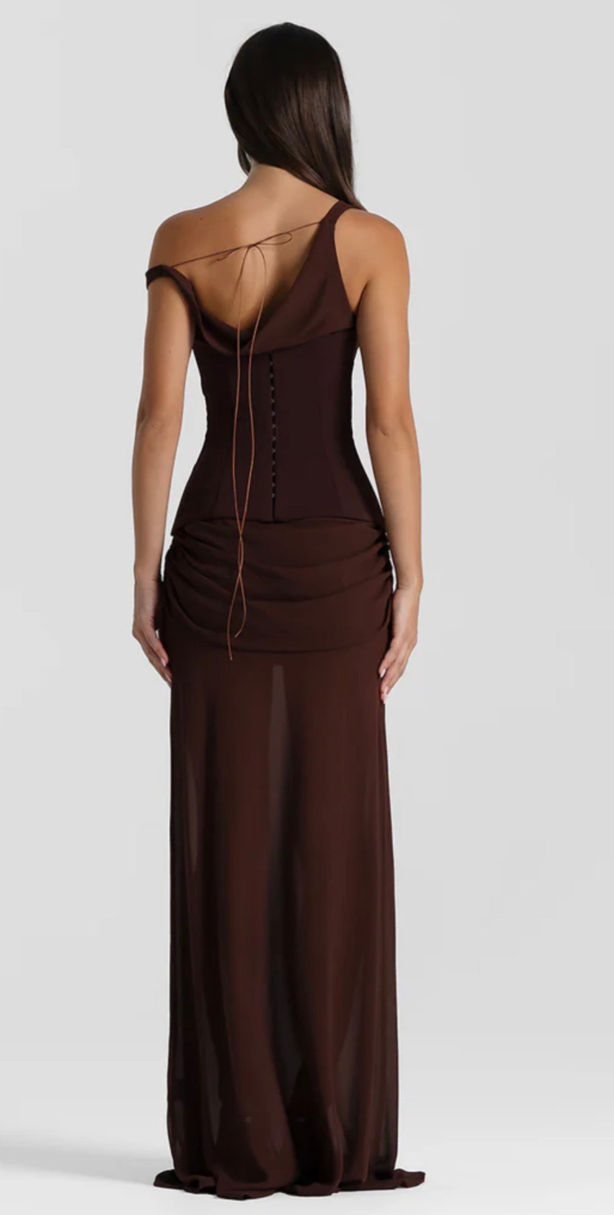Cadence gown  by Natalie Rolt available for hire in Tanilba bay , NSW