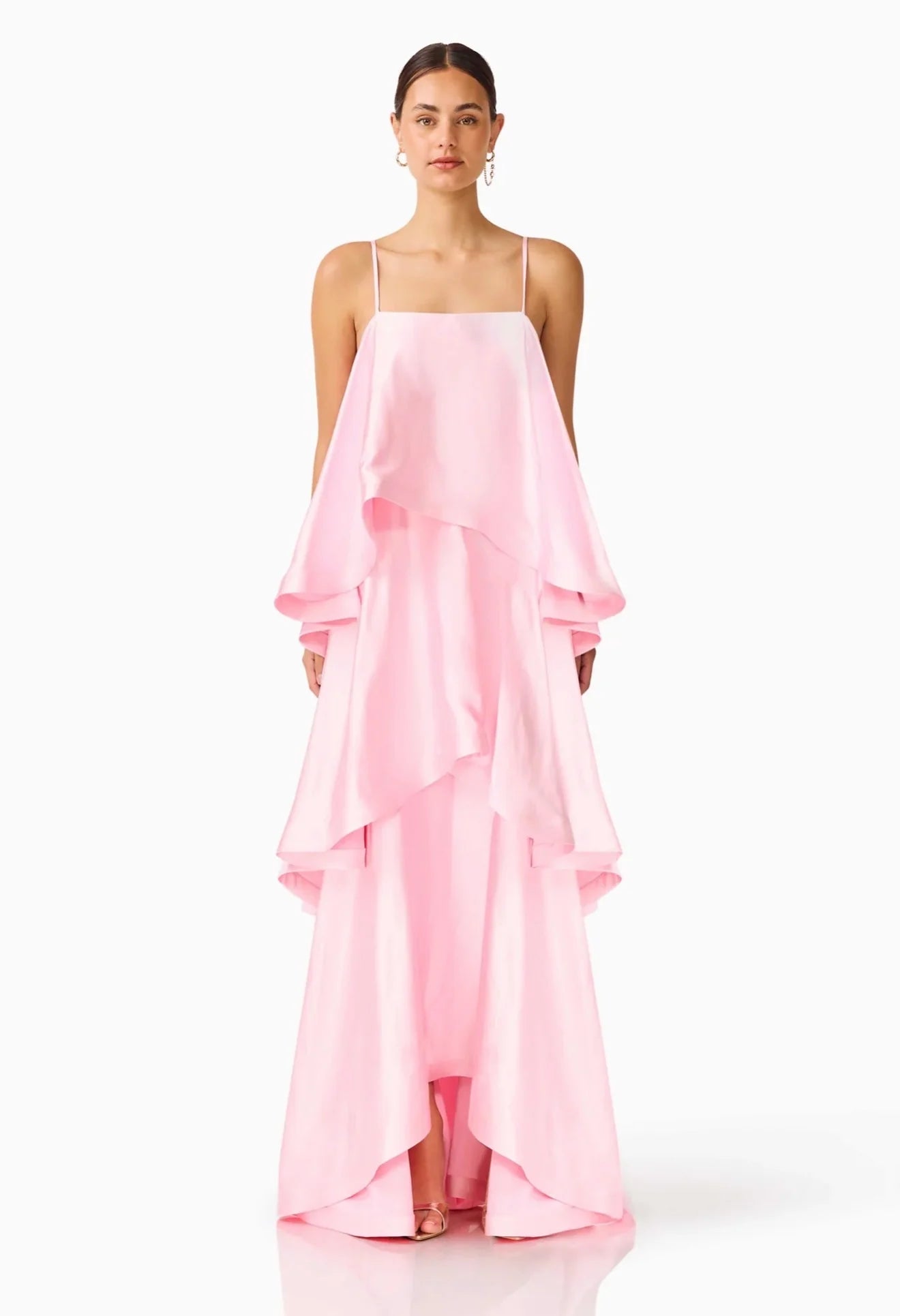 Elliatt Tilly Tiered Maxi Dress in Pale Pink by Elliatt available for hire in Camp Hill, QLD