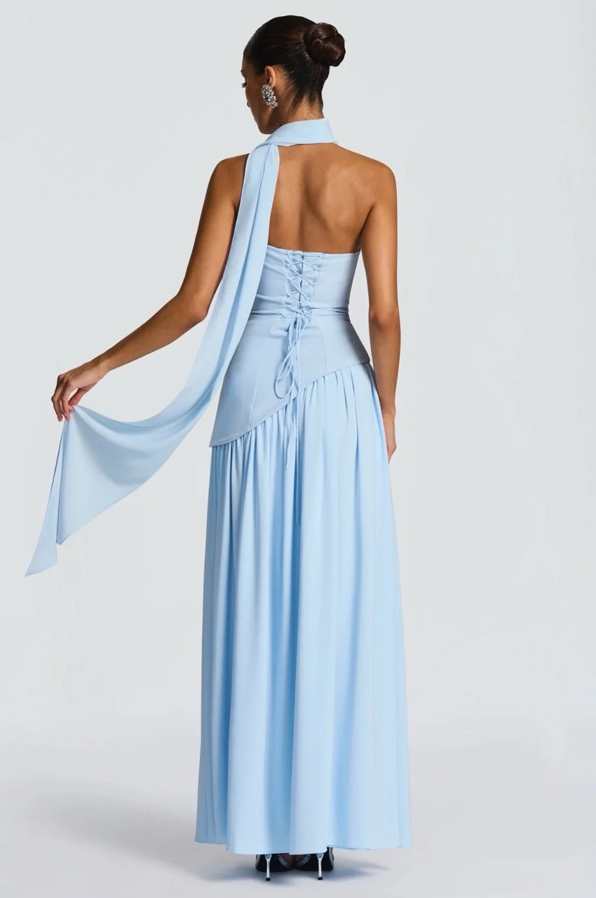 BABYBOO MALIYAH MAXI BABY BLUE SIZE 8 (S) by Babyboo available for hire in Ivanhoe, VIC