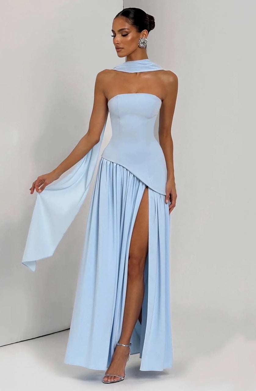BABYBOO MALIYAH MAXI BABY BLUE SIZE 8 (S) by Babyboo available for hire in Ivanhoe, VIC