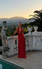Jennifer Cupro Maxi Dress by Misha available for hire in Australia