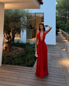 Jennifer Cupro Maxi Dress by Misha available for hire in Australia