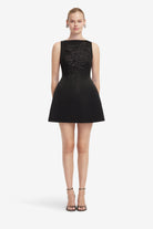 Ali Appliqué Boat Neck Mini Dress by Leo Lin  available for hire in Camp Hill, QLD