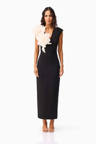 Zahara V-Neck Gown in Black by Elliatt available for hire in Camp Hill, QLD