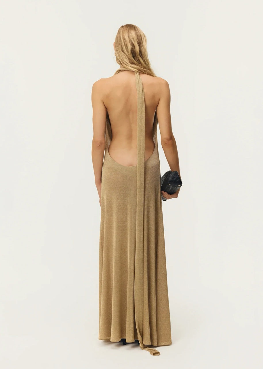 ARCINA ORI KAIA DRESS GOLD SIZE 8 (S) by Arcina Ori available for hire in Ivanhoe, VIC