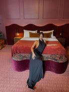 Adele Gown black  by Ance Gria available for hire in Bondi, NSW