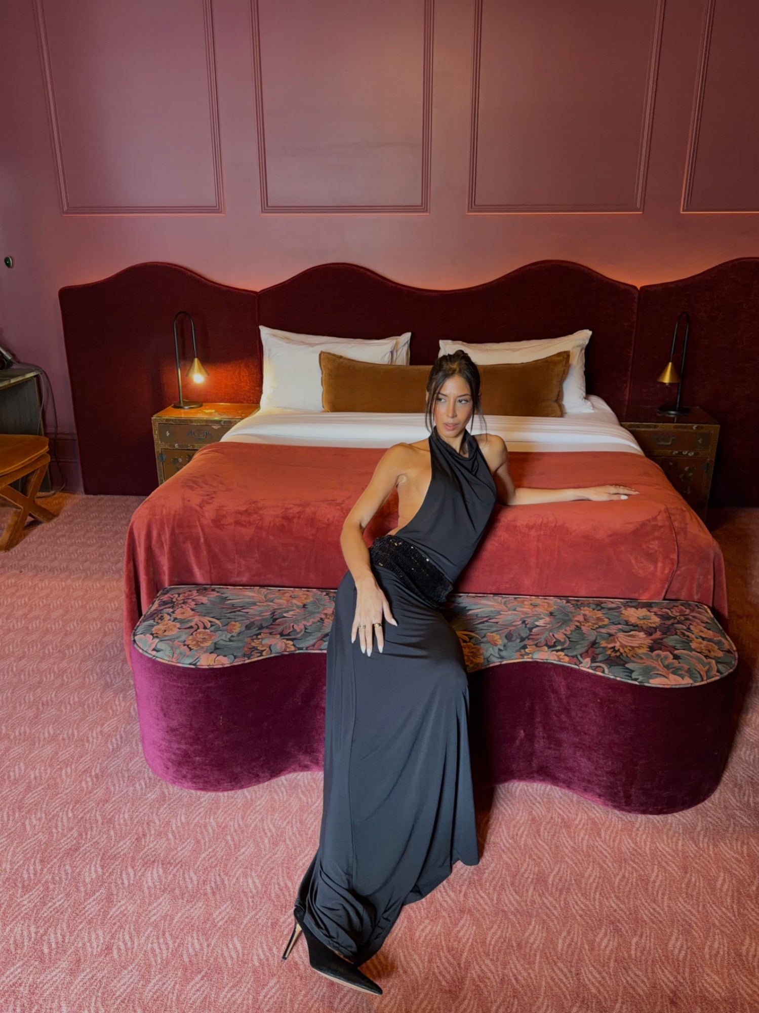 Adele Gown black  by Ance Gria available for hire in Bondi, NSW