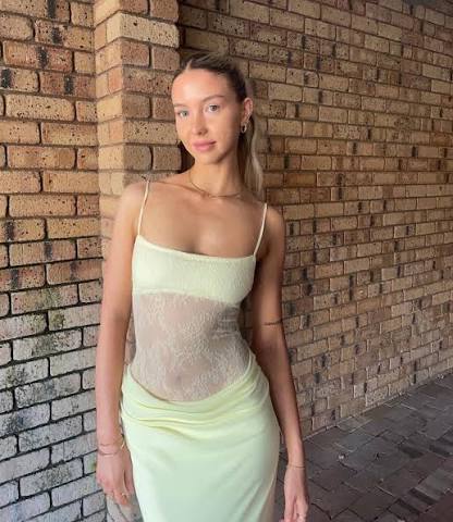 Yellow Gabriel Dress by Benni available for hire in Abbotsbury