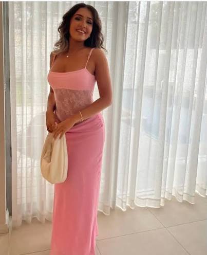 Pink Gabriel Dress by Benni available for hire in Abbotsbury