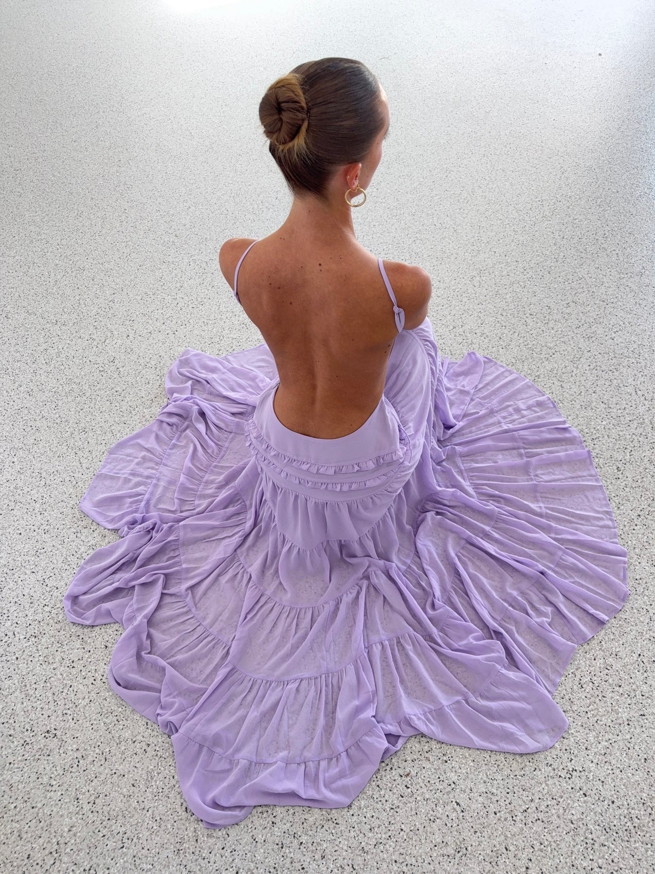 Lily Dress in Purple by Fenity available for hire in Gold Coast, QLD