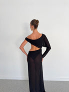 Imogen Maxi in Black by Natalie Rolt available for hire in Gold Coast, QLD