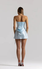 Elina Bustier + Evelyn Mini in Ice Blue by Natalie Rolt available for hire in Gold Coast, QLD