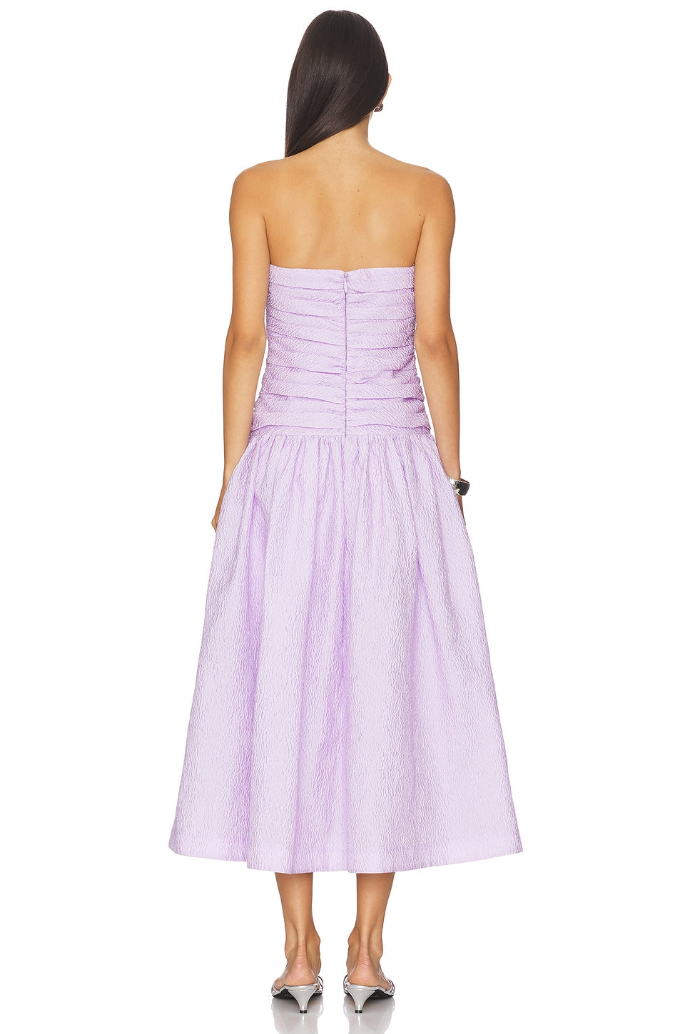Rachel Gilbert Strapless Dress Lilac 6/AU18 by Rachel Gilbert available for hire in Hampton East, VIC
