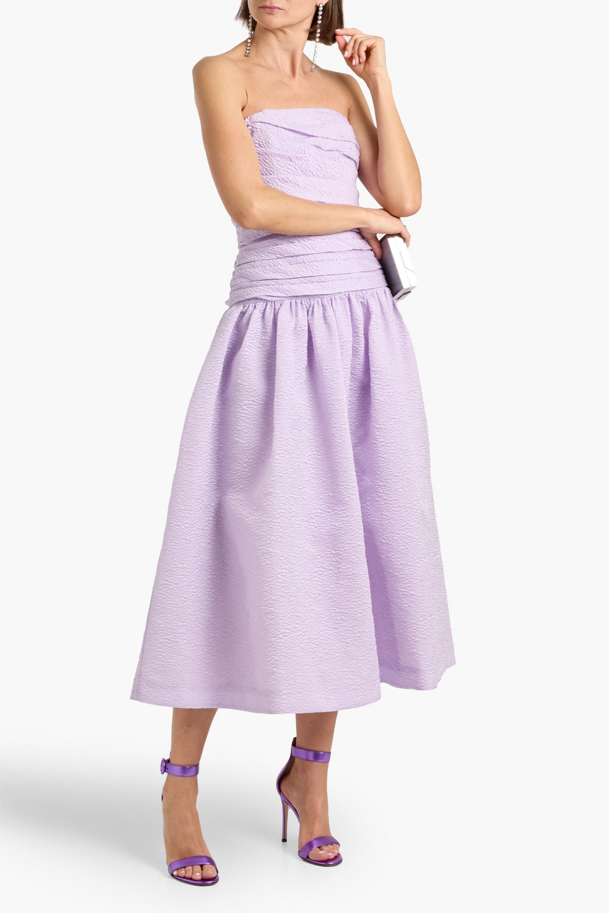 Rachel Gilbert Strapless Dress Lilac 6/AU18 by Rachel Gilbert available for hire in Hampton East, VIC