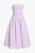 Rachel Gilbert Strapless Dress Lilac 6/AU18 by Rachel Gilbert available for hire in Hampton East, VIC