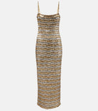 Rachel Gilbert Zeph Gown Gold Silver 4/AU14 by Rachel Gilbert available for hire in Hampton East, VIC