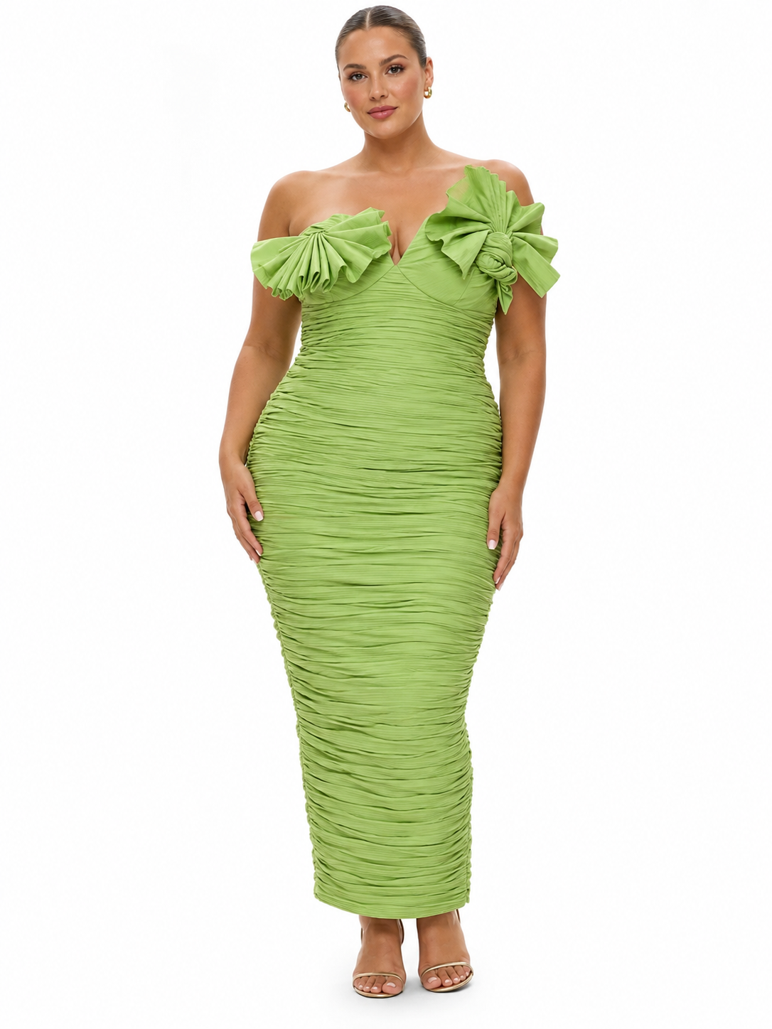 Rachel Gilbert Jensen Dress Green 6/AU18 by Rachel Gilbert available for hire in Hampton East, VIC