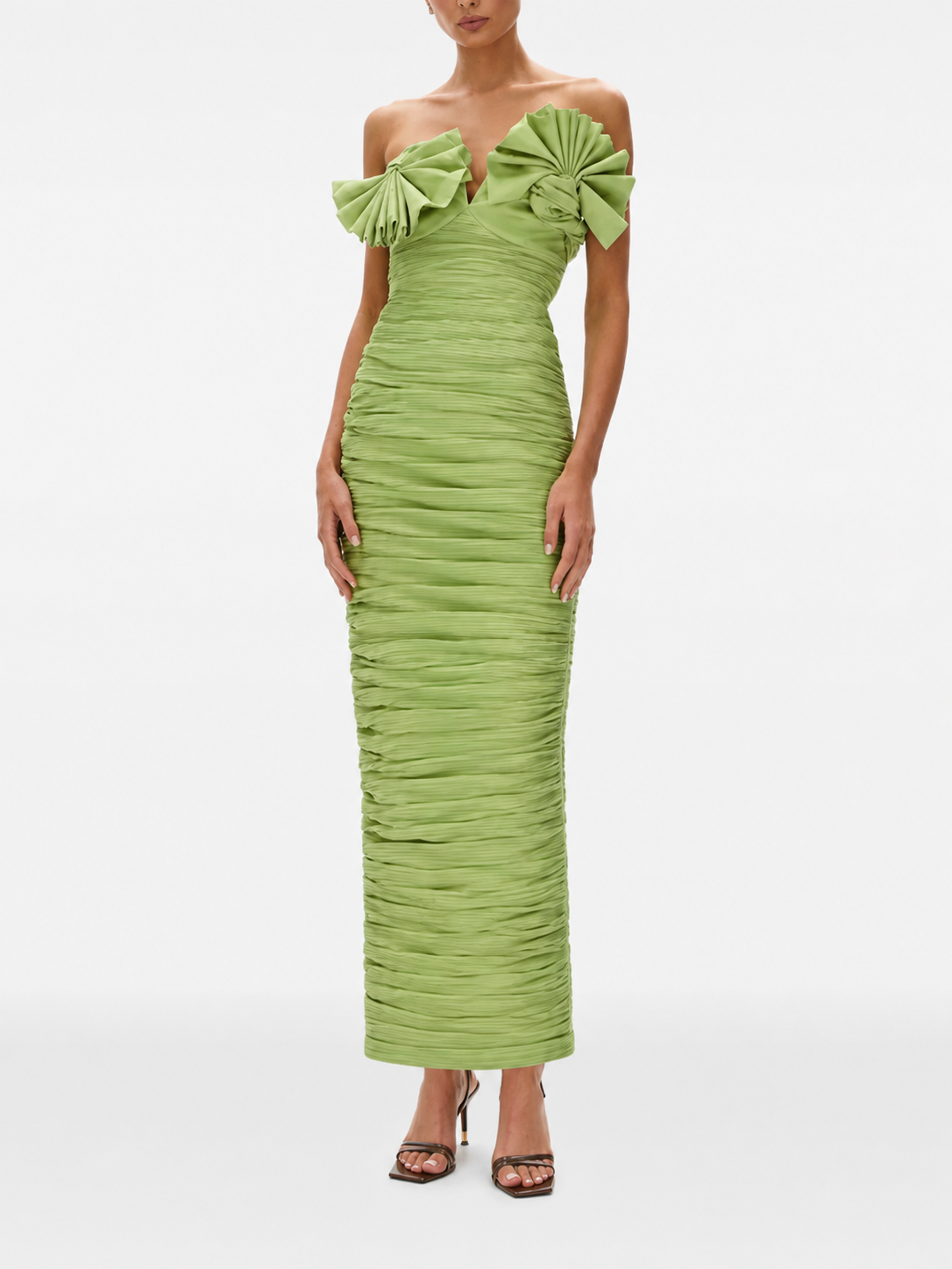 Rachel Gilbert Jensen Dress Green 6/AU18 by Rachel Gilbert available for hire in Hampton East, VIC