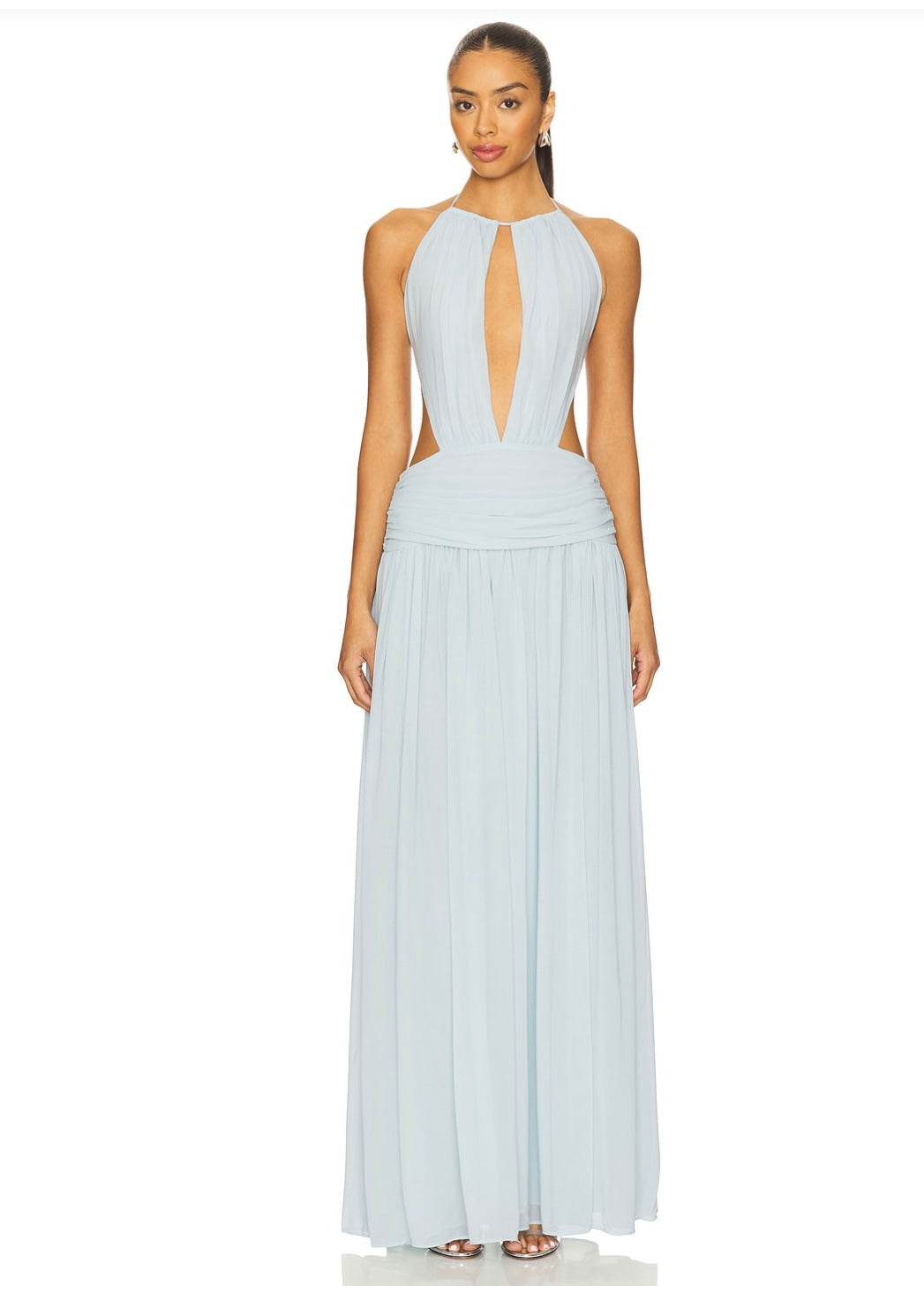 Aquamarine gown in pale blue  by NBD available for hire in Concord, NSW