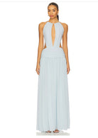 Aquamarine gown in pale blue  by NBD available for hire in Concord, NSW