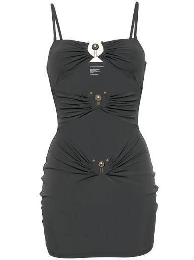 Christopher Esber pierced orbit mini dress grey by Christopher Esber available for hire in Australia