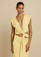 ARCINA ORI JADE DRESS LEMON SIZE 8 (S) by Arcina Ori available for hire in Ivanhoe, VIC
