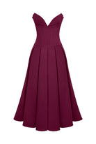 Lady Wine Strapless Midi Dress Size M by House of CB available for hire in Hampton East, VIC