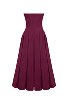 Lady Wine Strapless Midi Dress Size M by House of CB available for hire in Hampton East, VIC