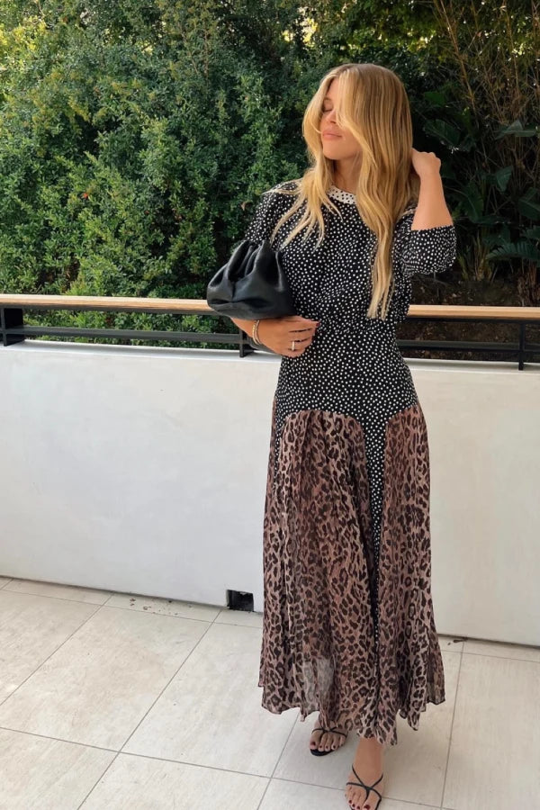 Meg Leopard Midi Dress by Rixo available for hire in Malvern, Victoria